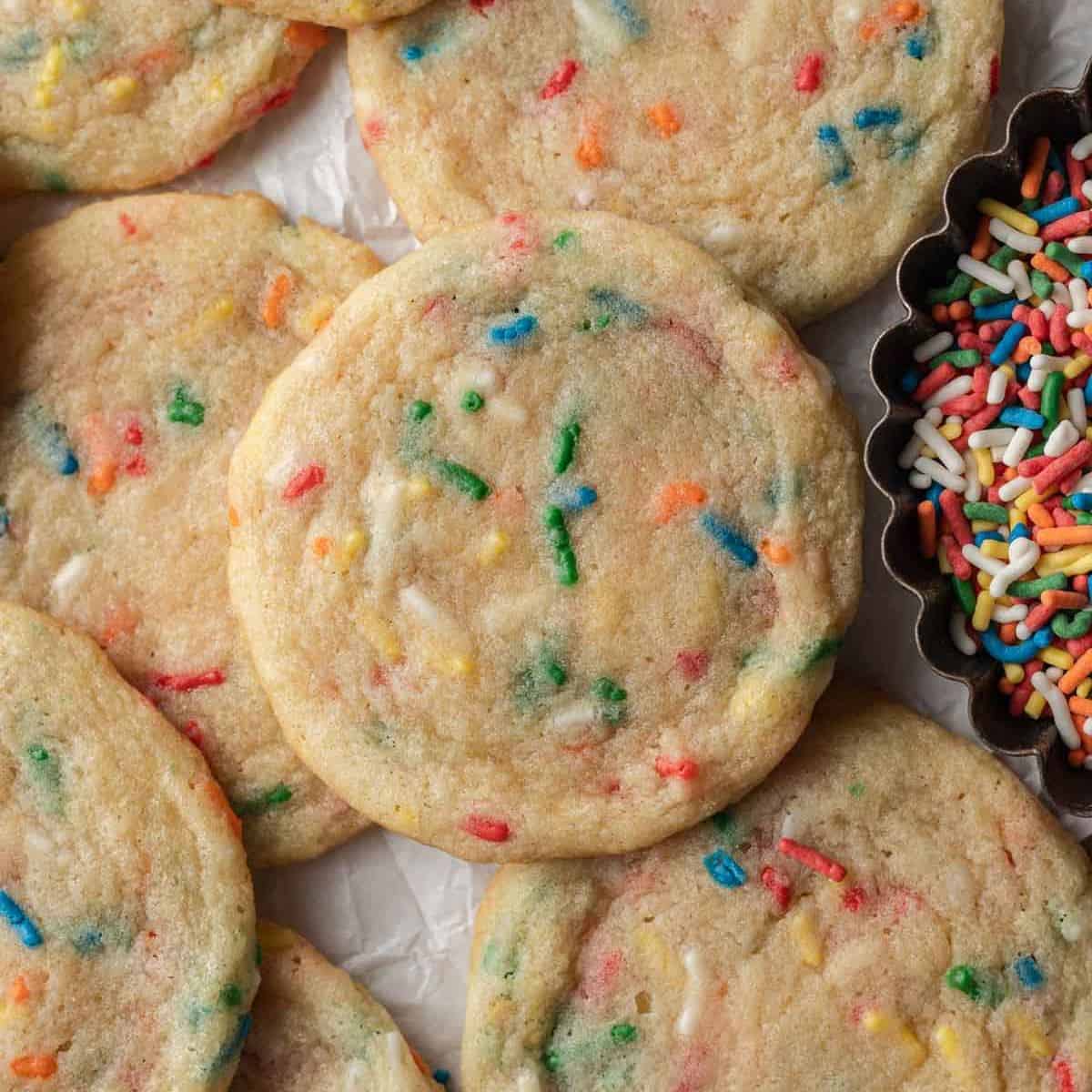 Easy Chewy Confetti Cookies: The Cake Mix Shortcut